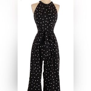 Banana Republic Black and White Polka Dot Halter Jumpsuit